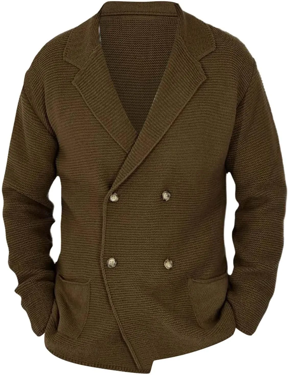 Men's Cardigan Sweater Oversized Chunky Cardigan Double Breasted Knit Jacket Winter Knitted Sweaters Casual Knitwear