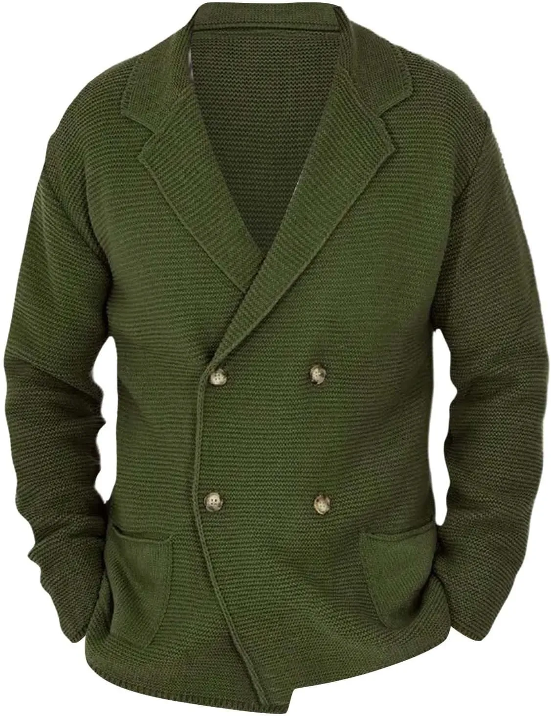 Men's Cardigan Sweater Oversized Chunky Cardigan Double Breasted Knit Jacket Winter Knitted Sweaters Casual Knitwear