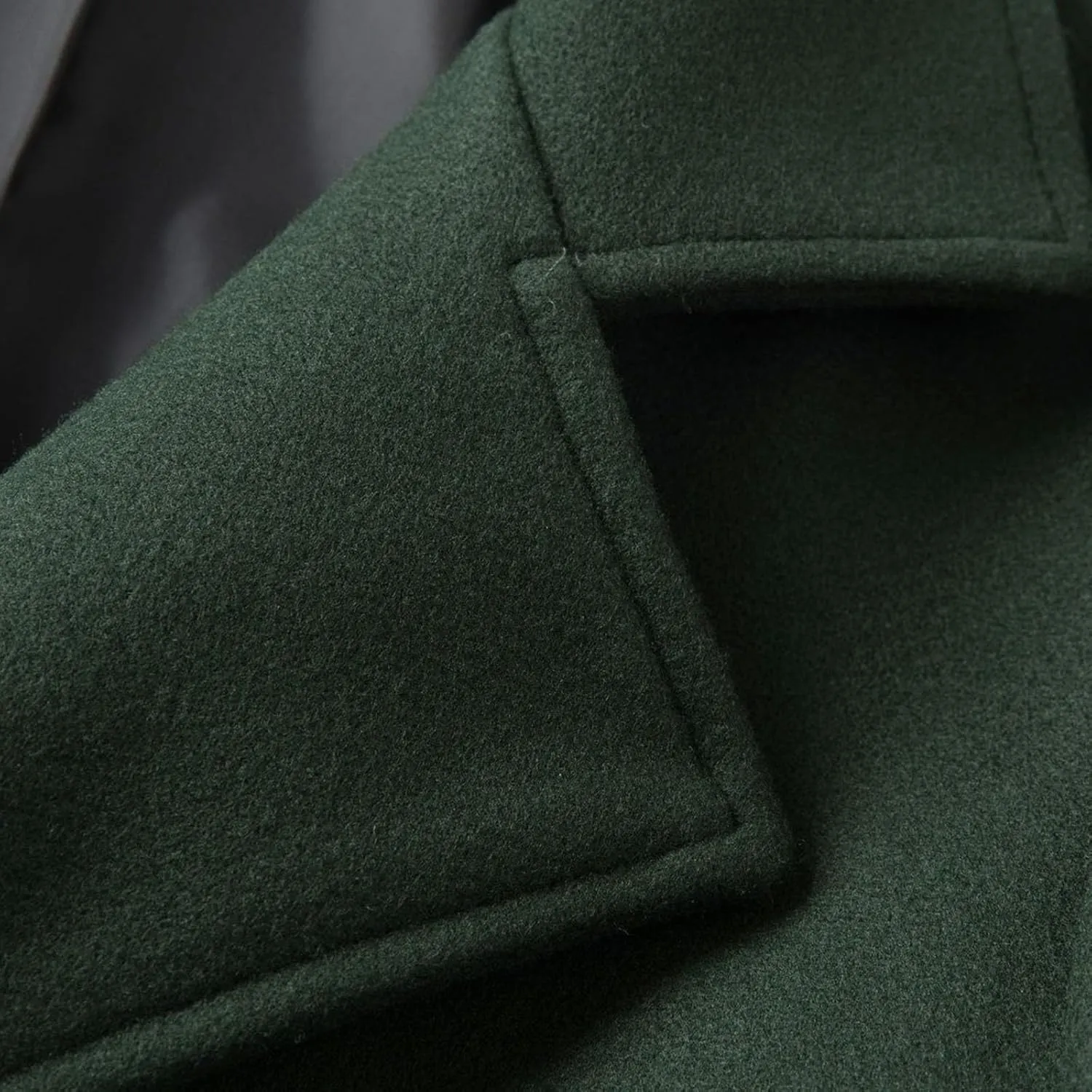 Men's Fall Winter Office Double Breasted Long Dress Wool Coat Overcoat Warm Woolen Casual Lapel Collar Trench Coats