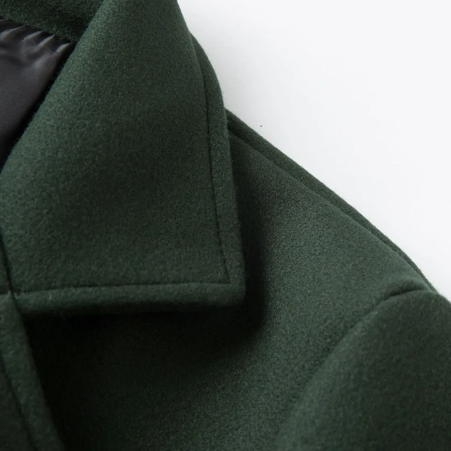 Men's Fall Winter Office Double Breasted Long Dress Wool Coat Overcoat Warm Woolen Casual Lapel Collar Trench Coats