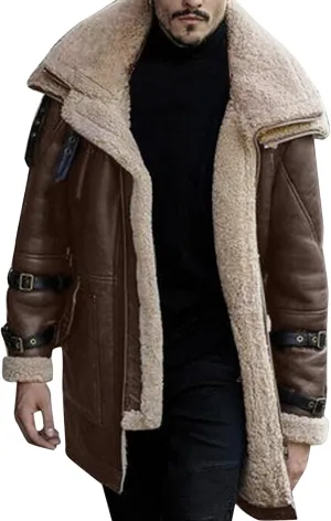Mens Fur Coat Black Leather Jacket Men Leather Trench Coat Fall Jackets Men's Outerwear Jackets & Coats Faux Leather Blazer Mens Fashion