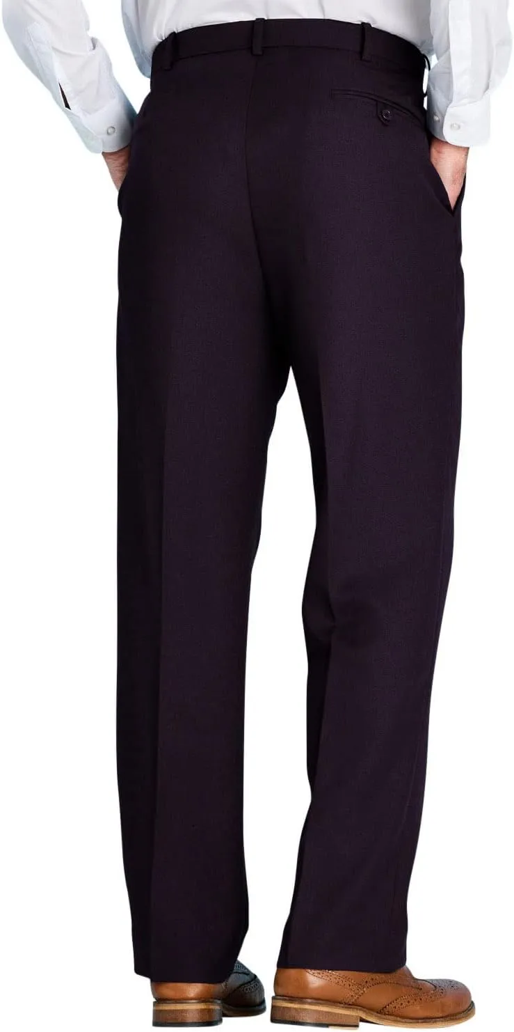 Men's Premium Smart Pants for Officework Stretch Waist Band - Pleated Formal Dress Slacks (Standard and Big & Tall)