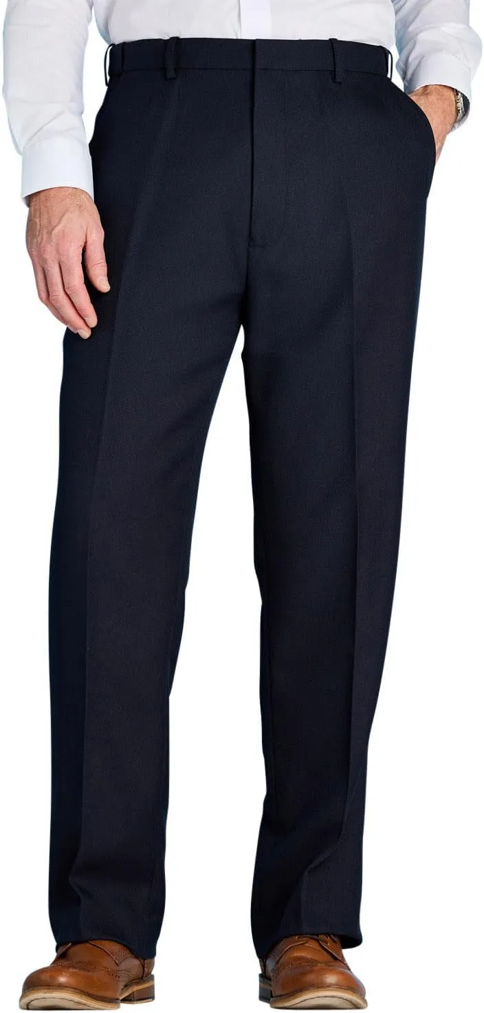 Men's Premium Smart Pants for Officework Stretch Waist Band - Pleated Formal Dress Slacks (Standard and Big & Tall)
