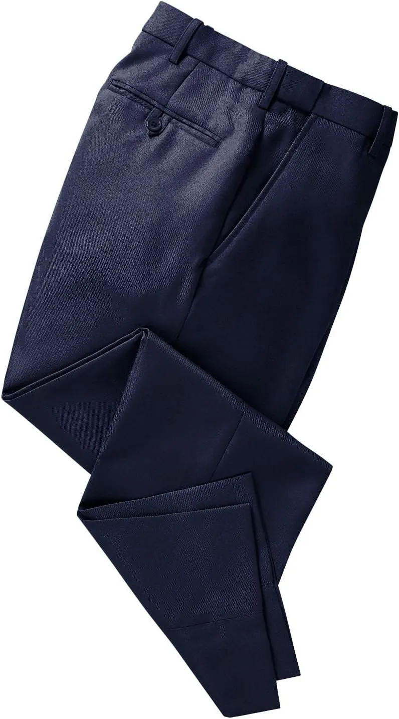 Men's Premium Smart Pants for Officework Stretch Waist Band - Pleated Formal Dress Slacks (Standard and Big & Tall)