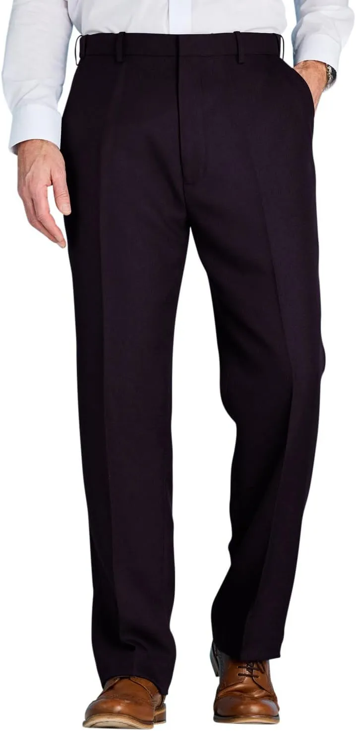Men's Premium Smart Pants for Officework Stretch Waist Band - Pleated Formal Dress Slacks (Standard and Big & Tall)