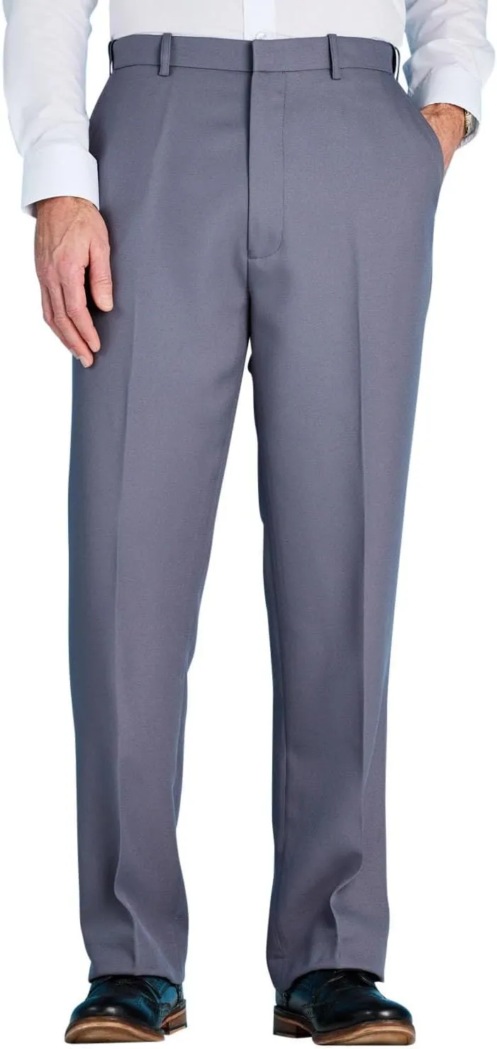 Men's Premium Smart Pants for Officework Stretch Waist Band - Pleated Formal Dress Slacks (Standard and Big & Tall)