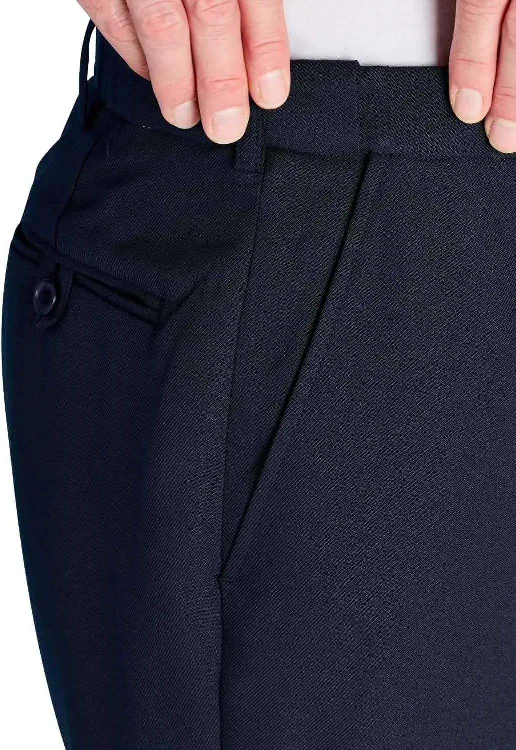Men's Premium Smart Pants for Officework Stretch Waist Band - Pleated Formal Dress Slacks (Standard and Big & Tall)