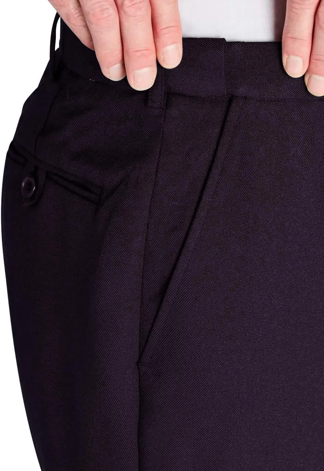 Men's Premium Smart Pants for Officework Stretch Waist Band - Pleated Formal Dress Slacks (Standard and Big & Tall)