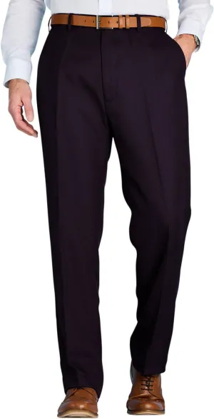 Men's Premium Smart Pants for Officework Stretch Waist Band - Pleated Formal Dress Slacks (Standard and Big & Tall)