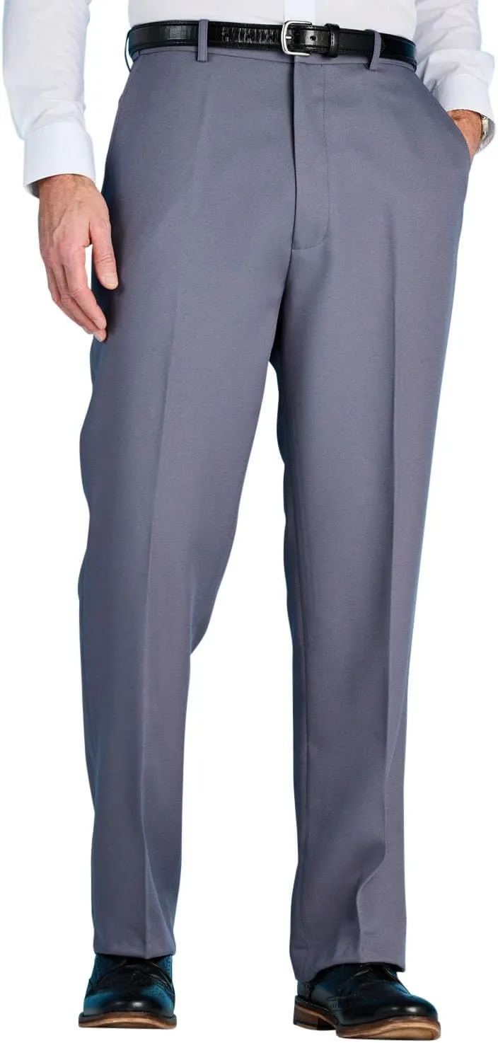Men's Premium Smart Pants for Officework Stretch Waist Band - Pleated Formal Dress Slacks (Standard and Big & Tall)