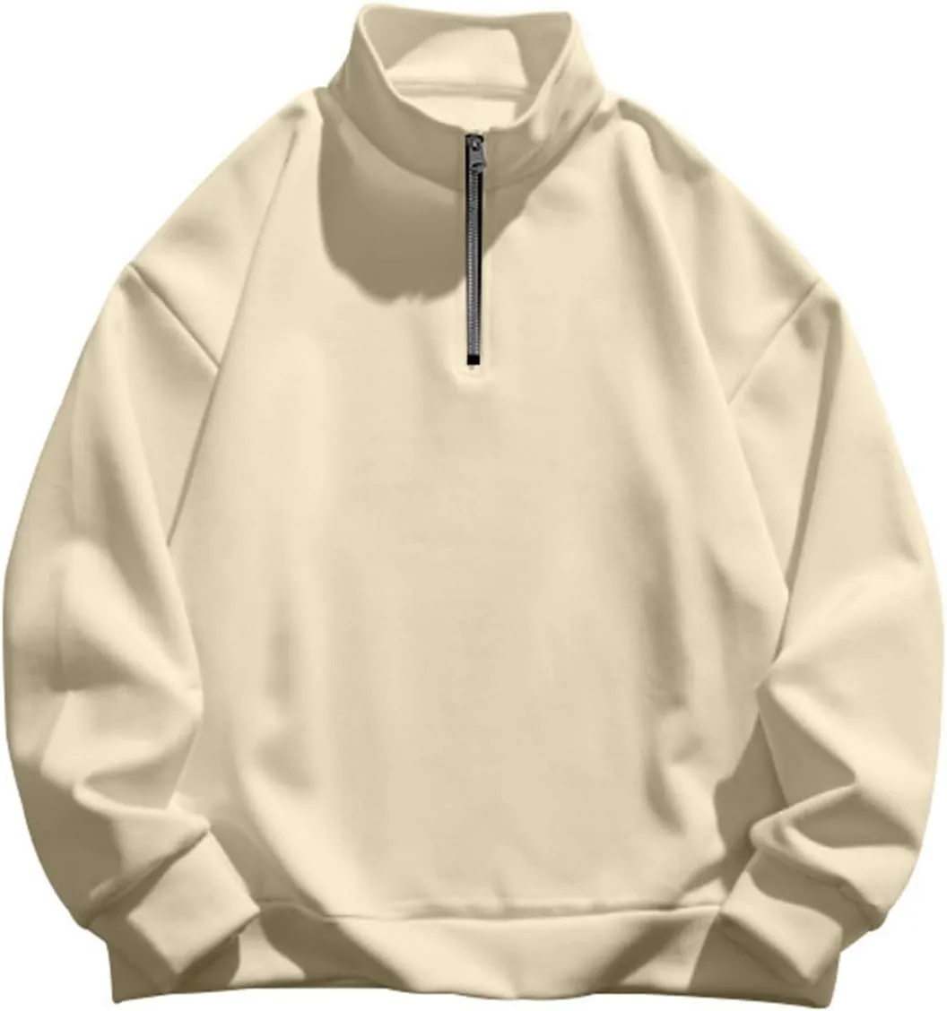 Mens Quarter Zip Up Pullover Lightweight Mock Neck Sweatshirt Casual Long Sleeve Shirt 1/4 Zip Pullover Mens 2024