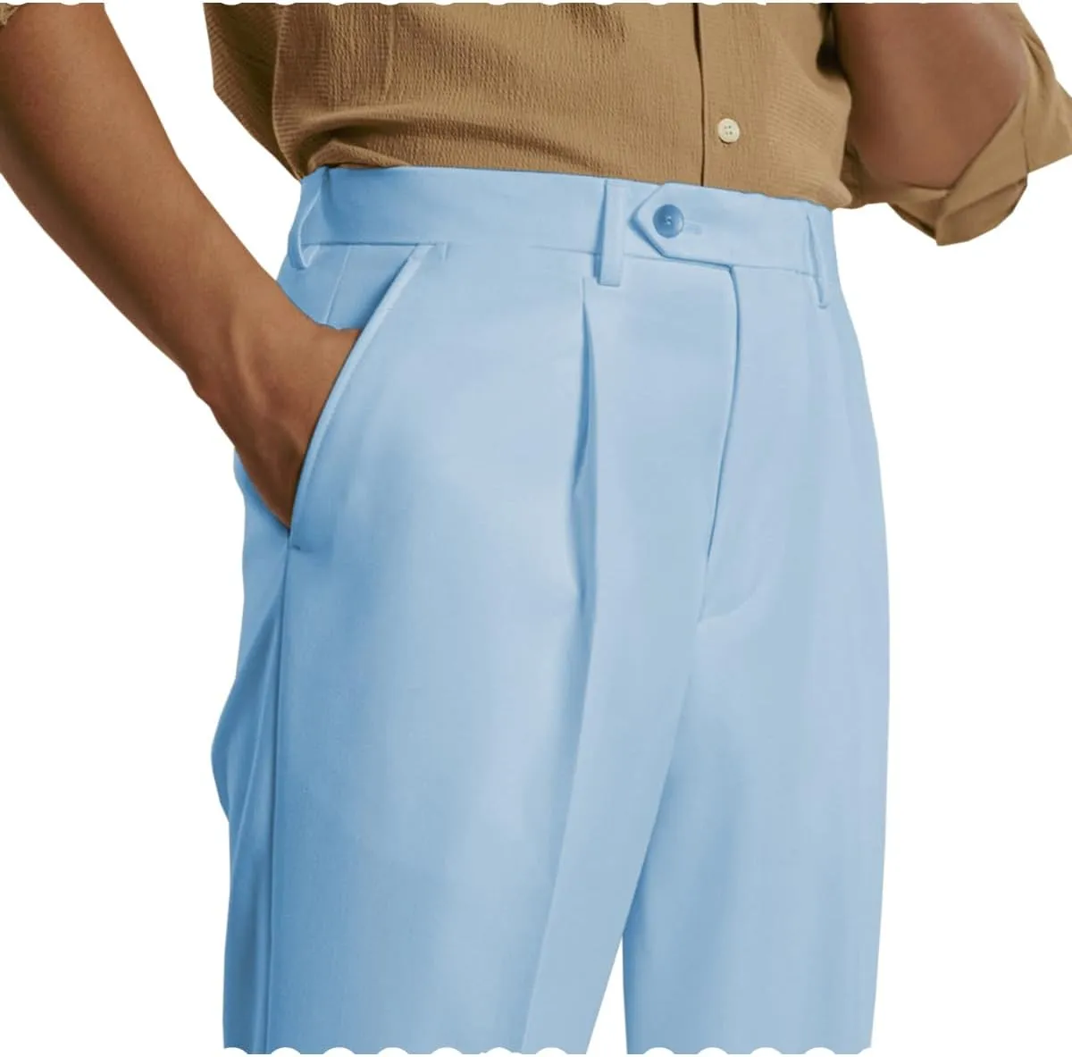 Mens Stretch Dress Pants Classic Fit Casual Golf Work Suit Pants Lightweight Flat Front Pants