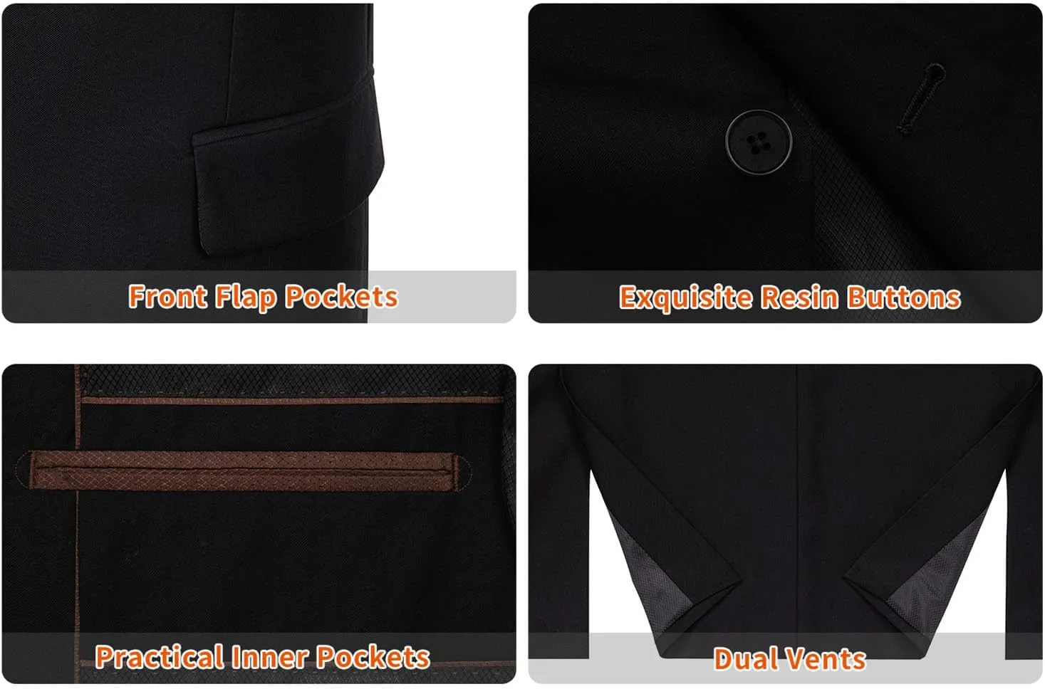 Men's Suit Separates Classic Fit Two Button Business Jacket Blazer and Pants Set