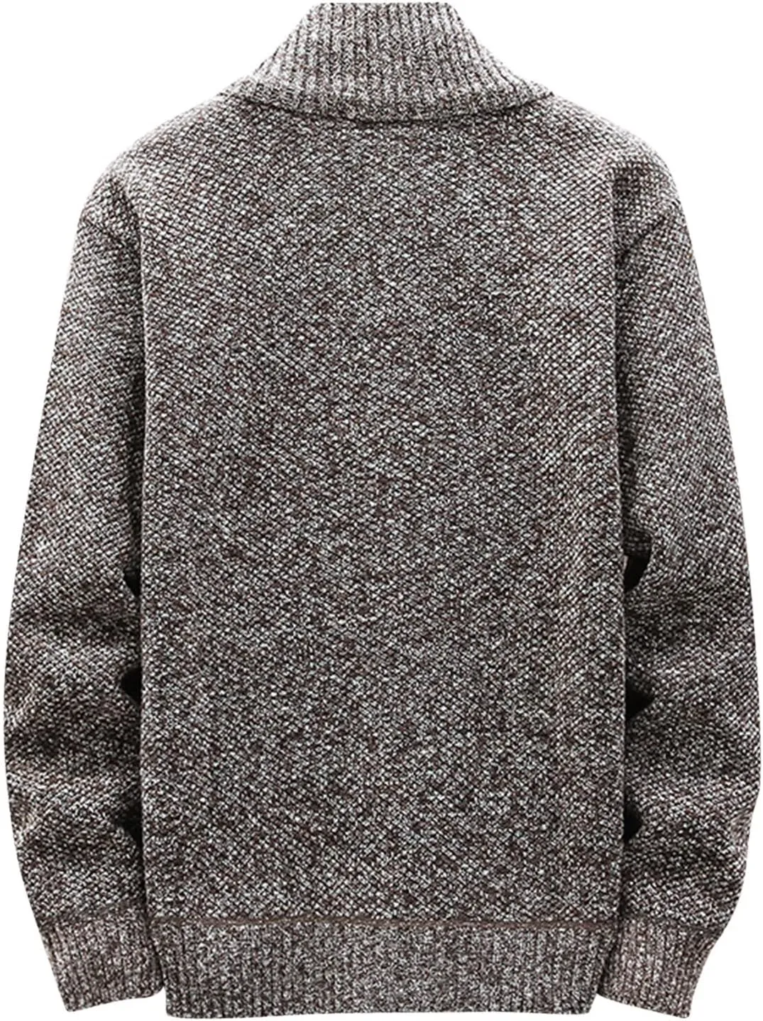Mens Sweater Jackets Casual Stand Collar Knitted Sweater Cardigan Lightweight Fleece Lined Full Zip Knitwear Coat