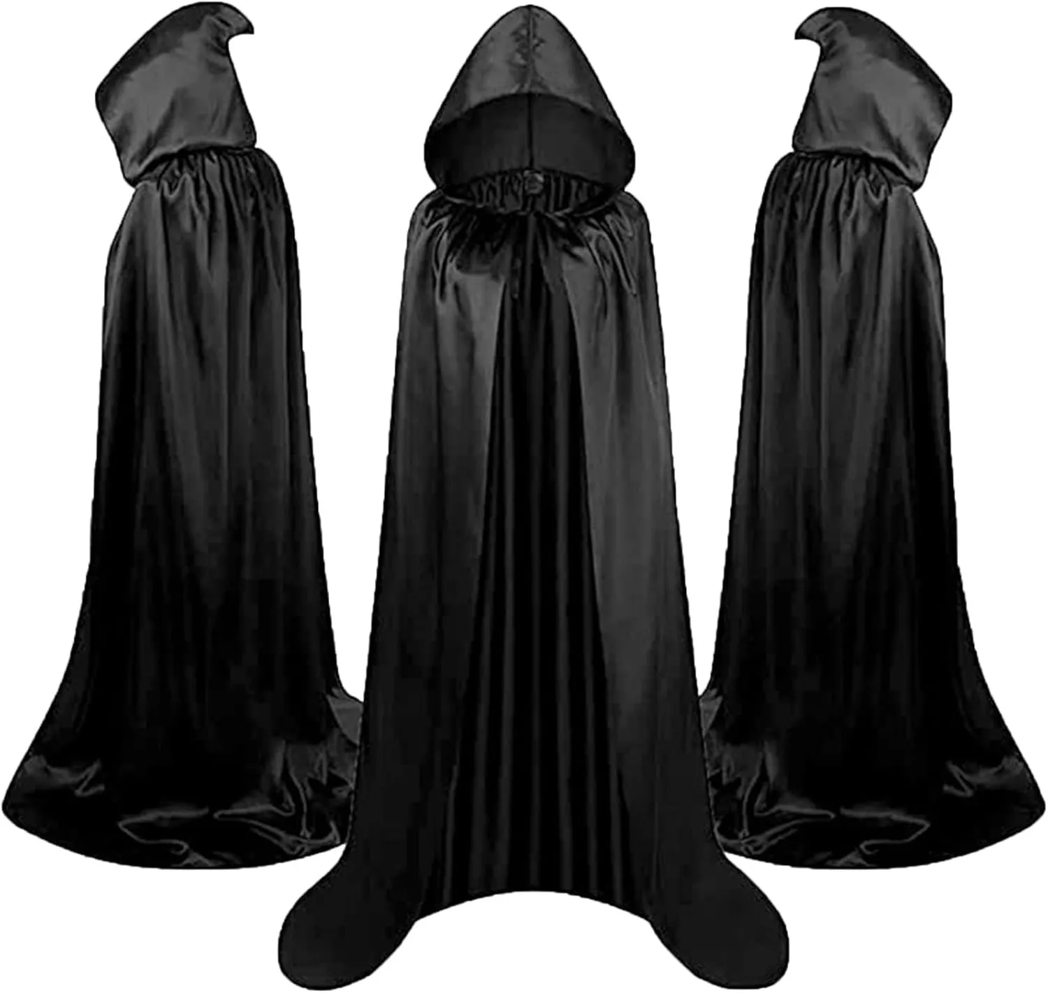 Mens Womens Renaissance Hooded Cape Vintage Medieval Cloak Full Length Robe Steampunk Gown Halloween Dress Up Costumes