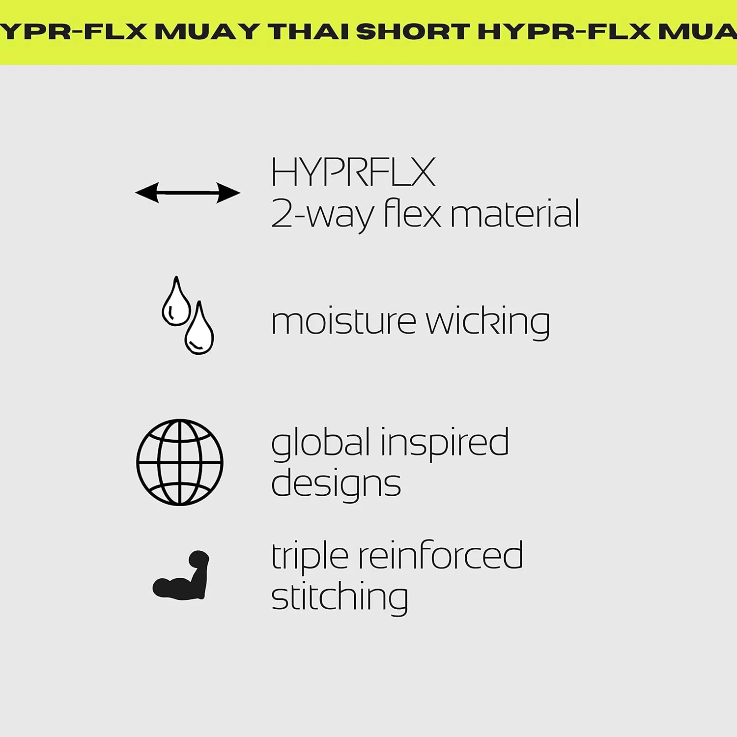 Muay Thai Shorts - Hypr FLX Muay Thai Shorts for Men and Women-Breathable and Lightweight Shorts for Fighting