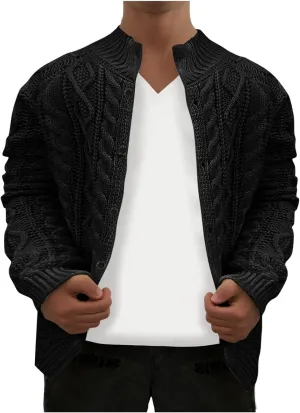 Muscularfit Big & Tall Mens Cardigan Sweater Ribbed Knit Button Down Knitted Sweater Lightweight Long Sleeve Fall Jacket Coat