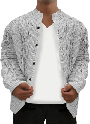 Muscularfit Big & Tall Mens Cardigan Sweater Ribbed Knit Button Down Knitted Sweater Lightweight Long Sleeve Fall Jacket Coat