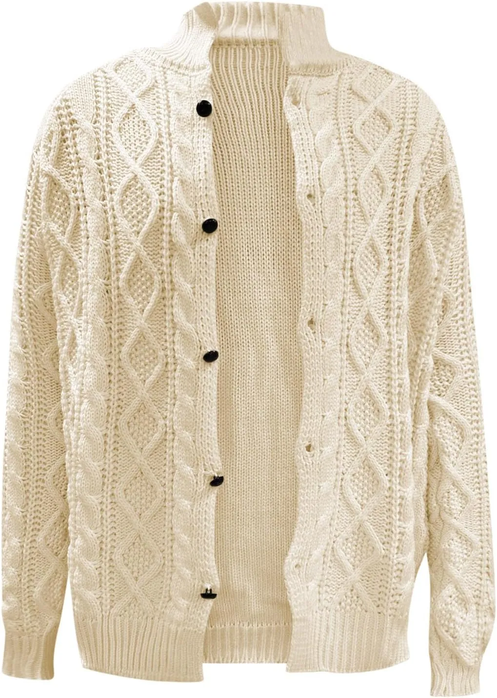Muscularfit Big & Tall Mens Cardigan Sweater Ribbed Knit Button Down Knitted Sweater Lightweight Long Sleeve Fall Jacket Coat