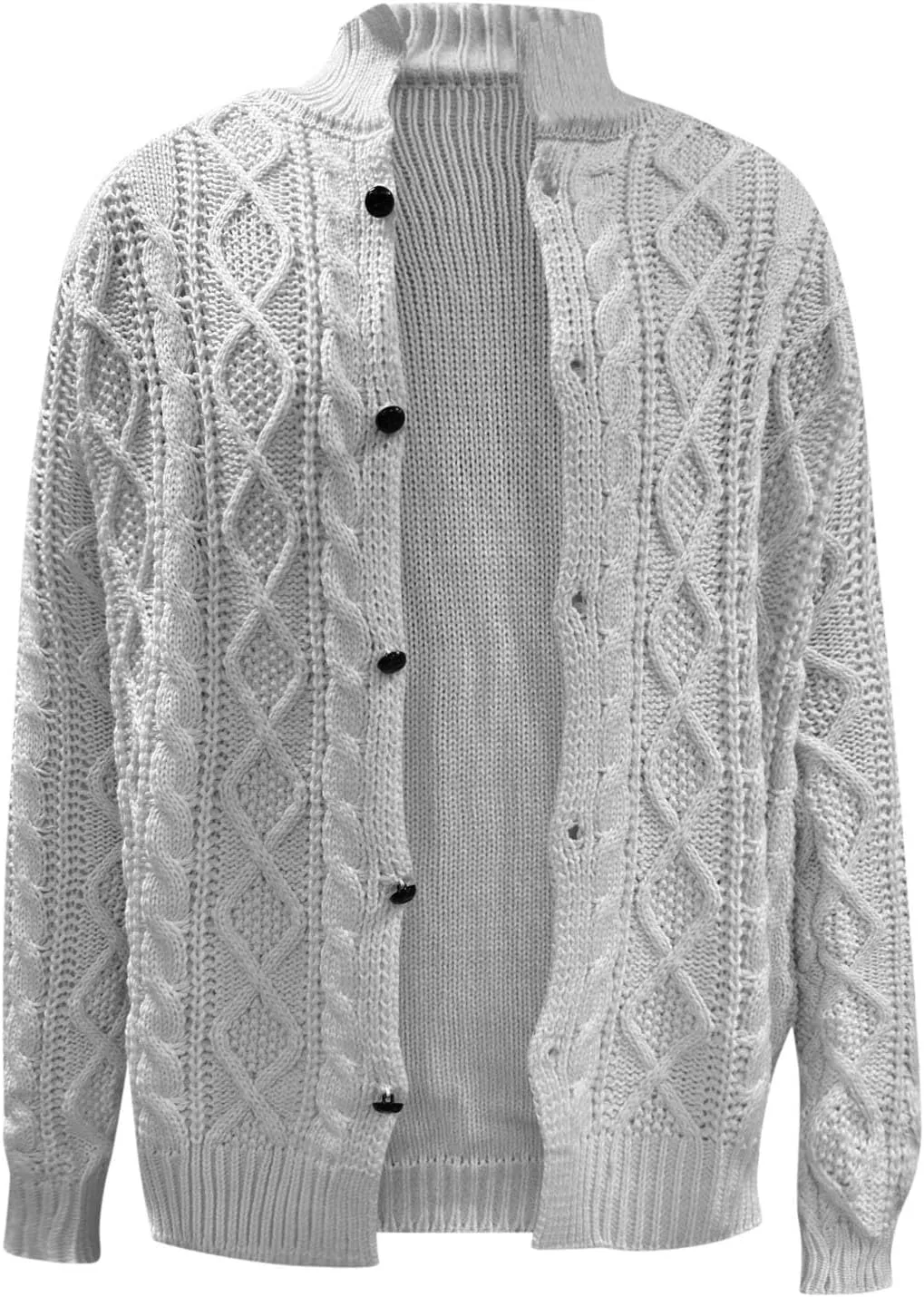 Muscularfit Big & Tall Mens Cardigan Sweater Ribbed Knit Button Down Knitted Sweater Lightweight Long Sleeve Fall Jacket Coat