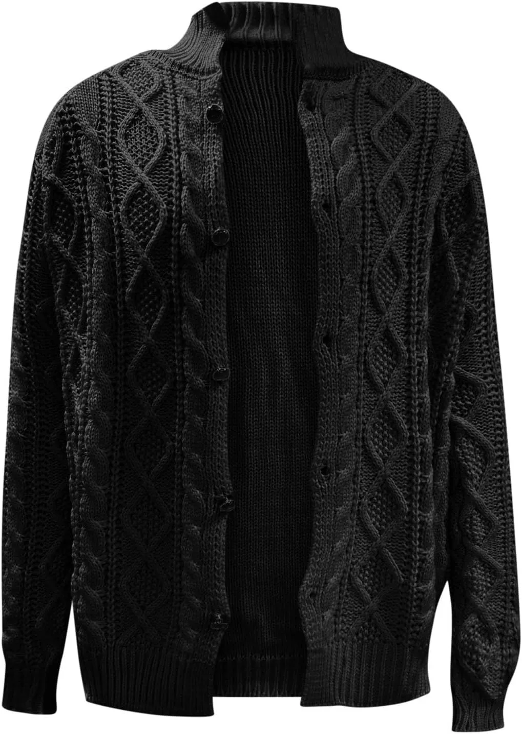 Muscularfit Big & Tall Mens Cardigan Sweater Ribbed Knit Button Down Knitted Sweater Lightweight Long Sleeve Fall Jacket Coat