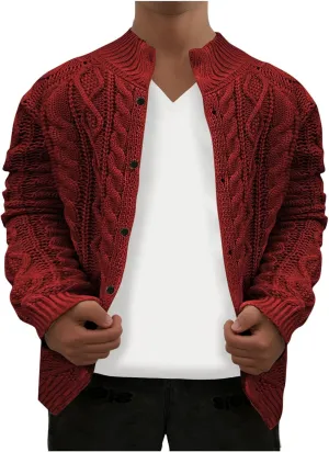 Muscularfit Big & Tall Mens Cardigan Sweater Ribbed Knit Button Down Knitted Sweater Lightweight Long Sleeve Fall Jacket Coat