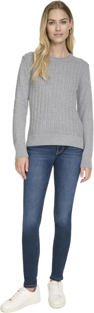 Nautica Women's Crewneck Pullover Cable Long Sleeve