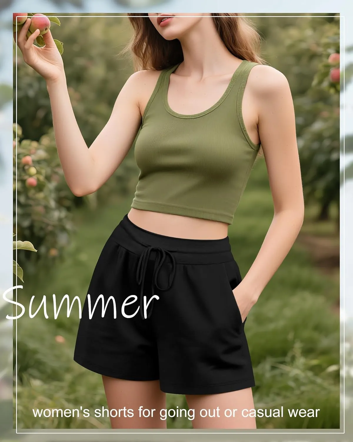 Neer 3 Pack Women's Sweat Shorts, Drawstring Cotton Lounge Shorts Casual Summer Lightweight Soft Athletic Shorts with Pockets