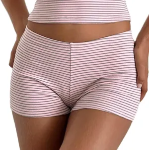 NUFIWI Y2k Striped Shorts for Women High Waist Stretch Micro Boy Shorts Slim Fit Pajamas Bottoms Lounge Shorts Sleepwear