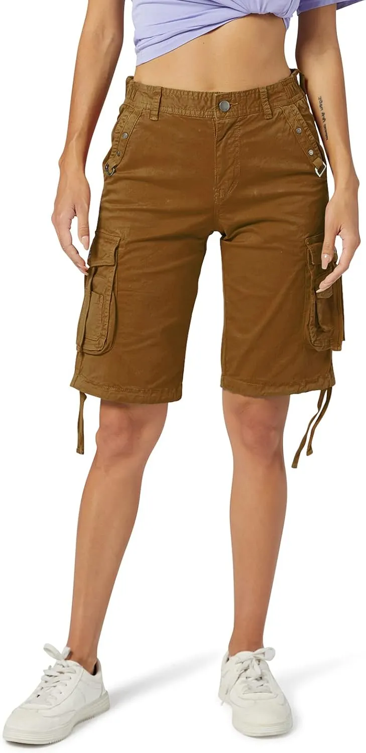 OCHENTA Women's Cargo Shorts with Multi Pockets Casual Bermuda Hiking Shorts