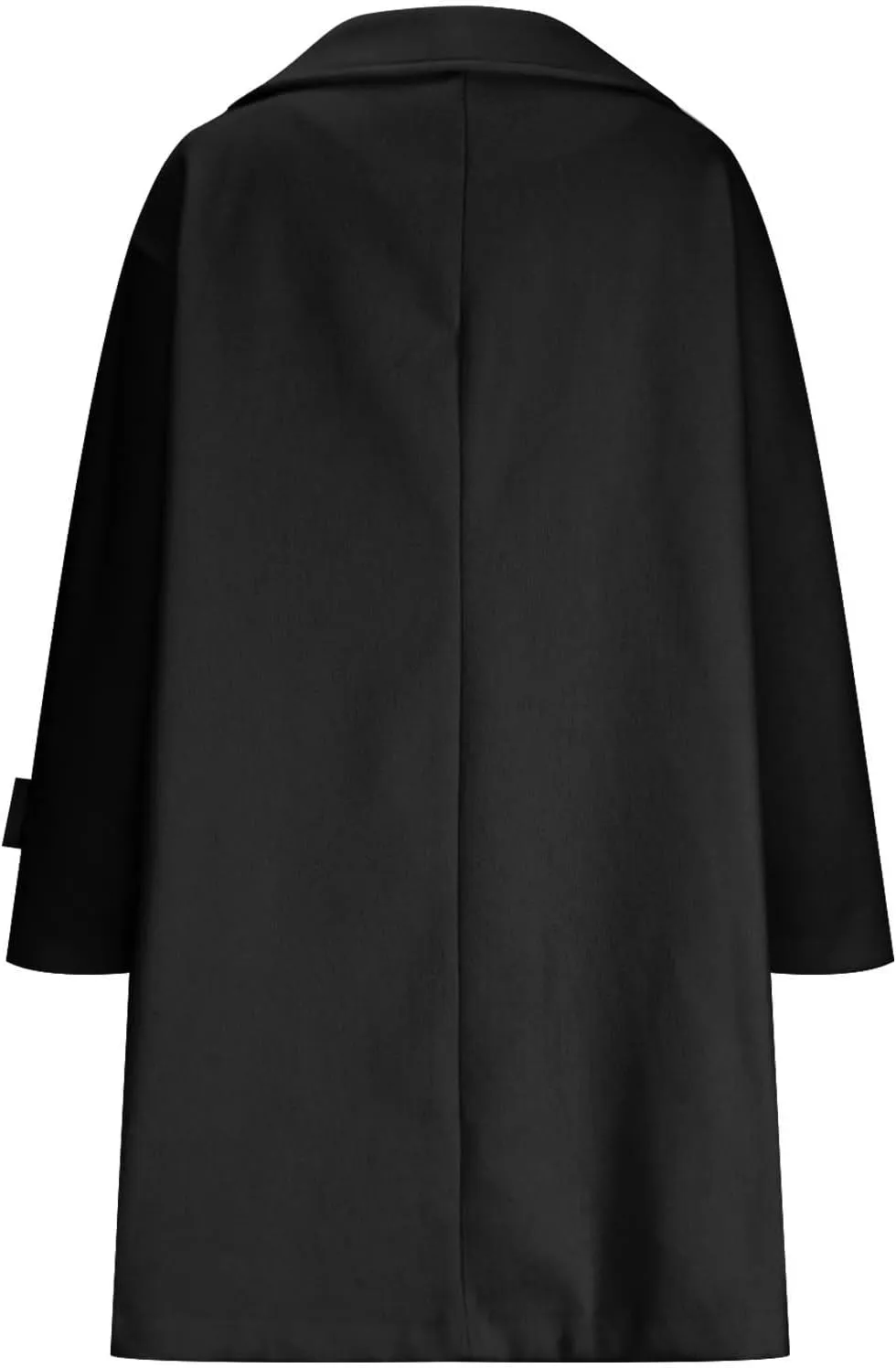 Pea Coats for Women Notch Collar Single Breasted Mid-Long Trench Coat Essential Winter Warm Casual Woolen Overcoat