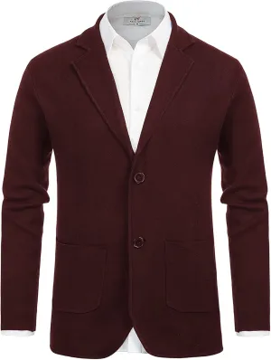 PJ PAUL JONES Men's Cardigan Sweater Shawl Collar Button Down Knit Blazer Jacket Knitwear