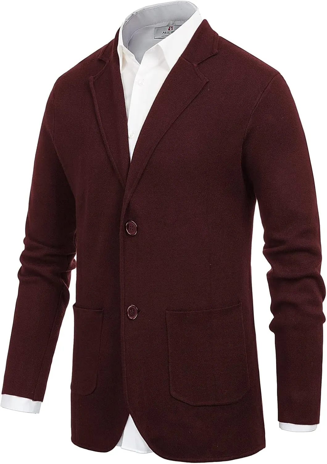 PJ PAUL JONES Men's Cardigan Sweater Shawl Collar Button Down Knit Blazer Jacket Knitwear