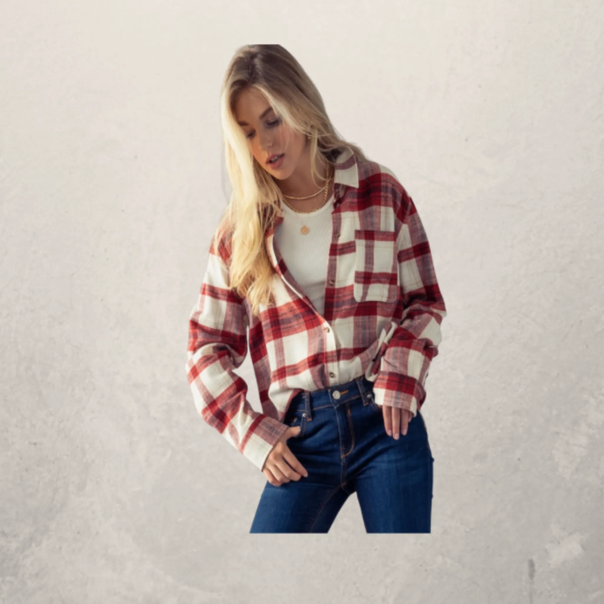 Plaid Flannel Button Down Shirt