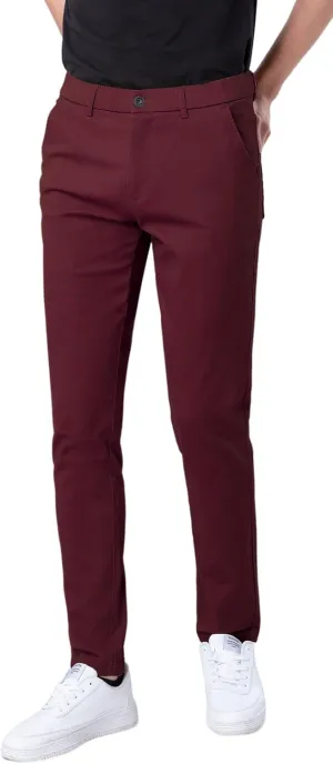 Plaid&Plain Men's Skinny Stretchy Khaki Pants Colored Pants Slim Fit Slacks Tapered Trousers