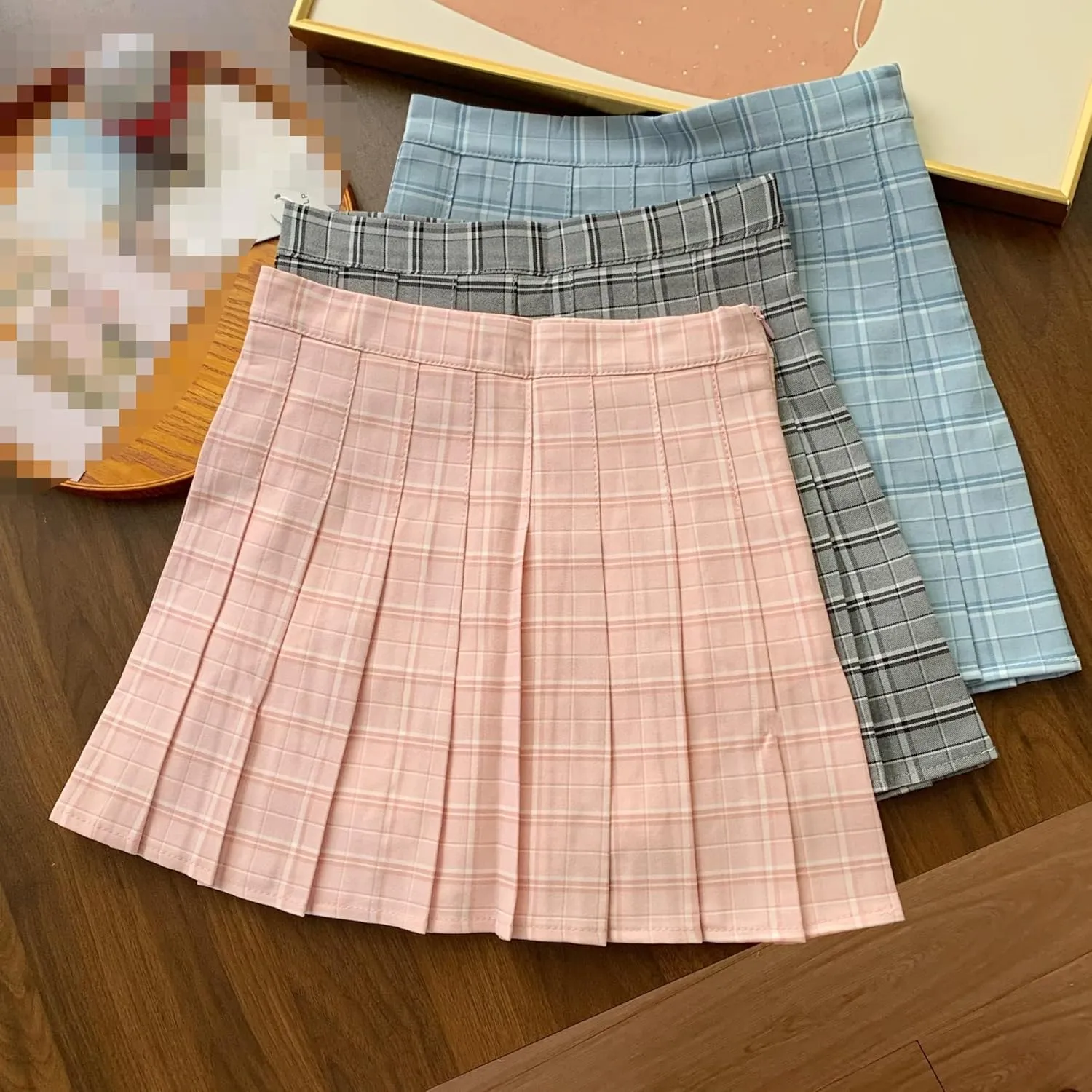 Pleated Chiffon Skirt with Slit for Women, Autumn Winter Elegant