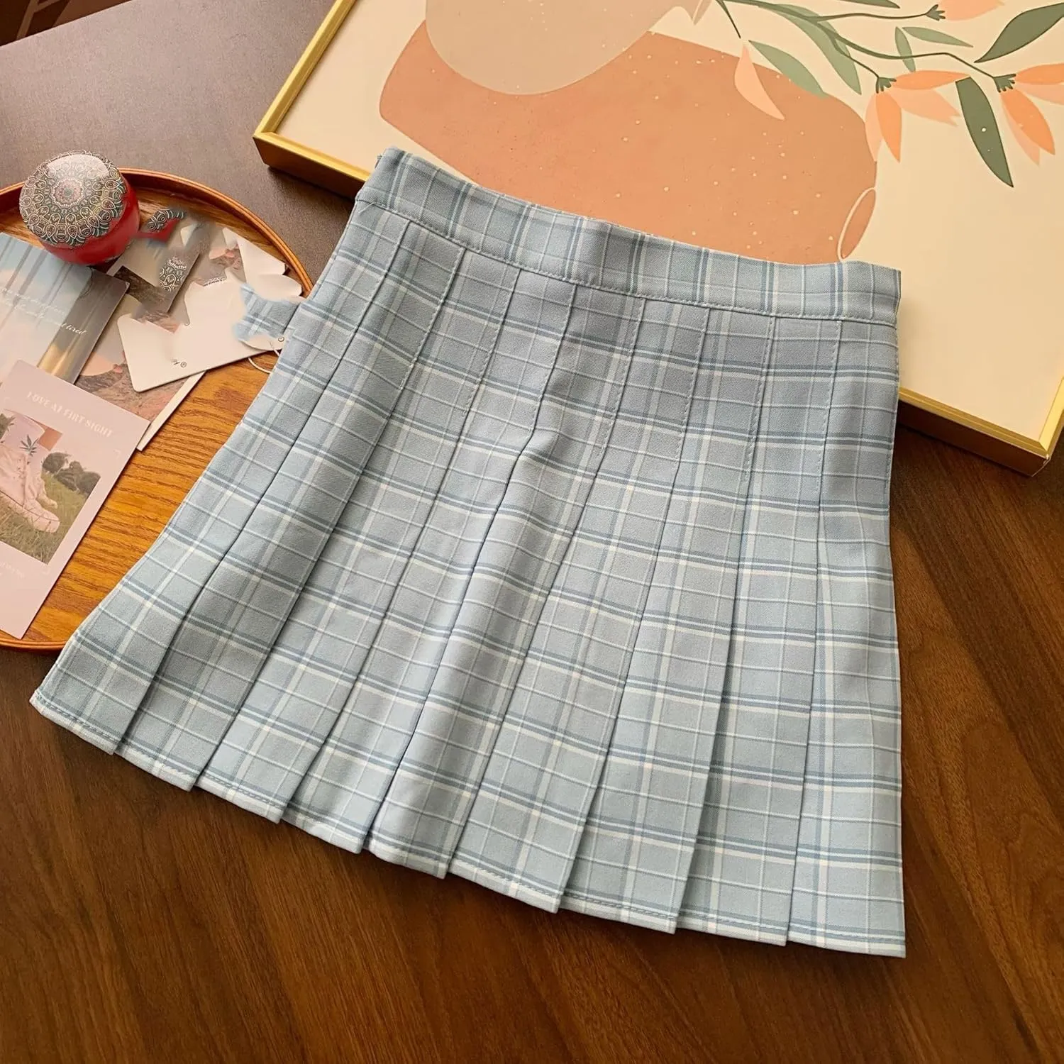 Pleated Chiffon Skirt with Slit for Women, Autumn Winter Elegant