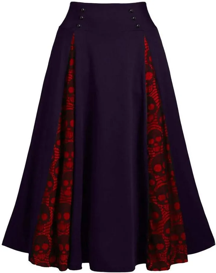 Pleated Skirt Gothic Skirt Waist Women High Plus Midi Patchwork Size Lace Skirt Denim Skirts for Women