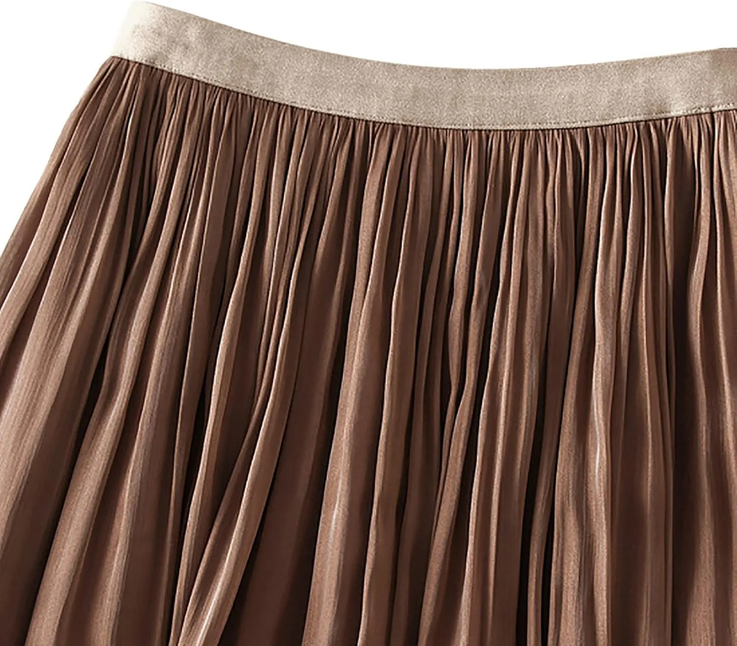 Pleated Skirts for Women 2024 Solid Color Spring Fall Midi Skirt High Waist A-Line Half Skirt Casual Flowy Skirts