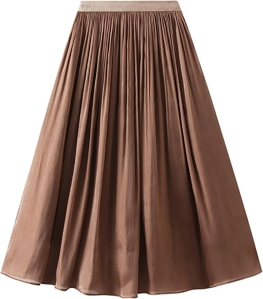 Pleated Skirts for Women 2024 Solid Color Spring Fall Midi Skirt High Waist A-Line Half Skirt Casual Flowy Skirts
