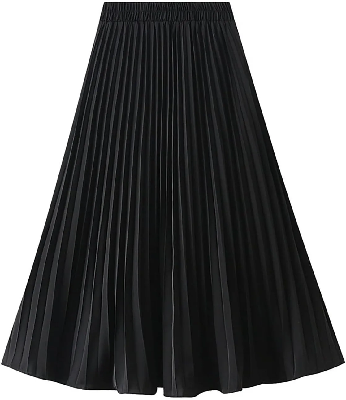 Pleated Skirts for Women 2024 Solid Color Spring Fall Midi Skirt High Waist A-Line Half Skirt Casual Flowy Skirts