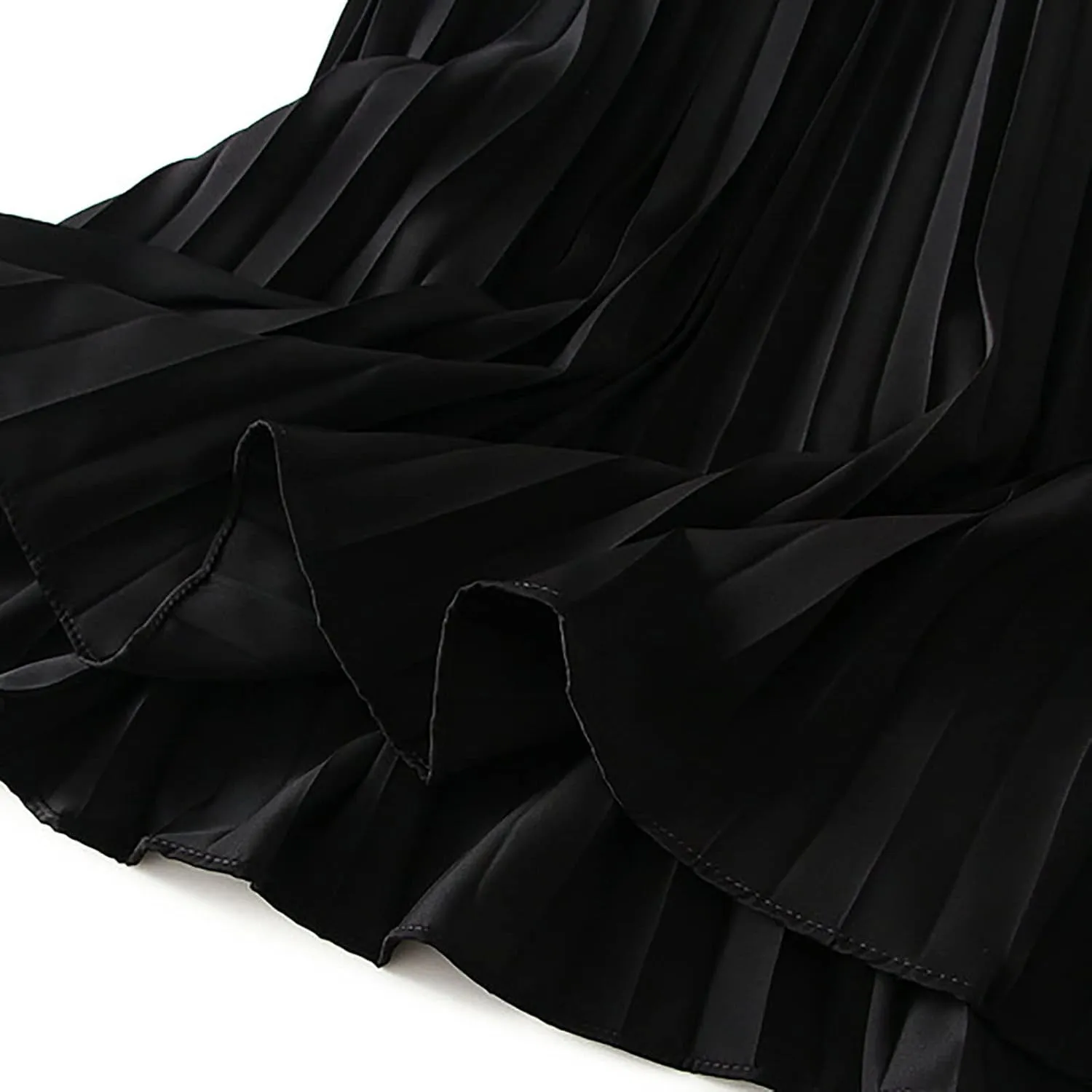 Pleated Skirts for Women 2024 Solid Color Spring Fall Midi Skirt High Waist A-Line Half Skirt Casual Flowy Skirts