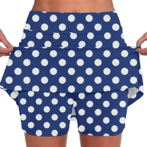 Polka Dots Skorts for Women Plus Size Tummy Control Hight Waisted Tennis Skirts Workout Yoga Shorts with Pockets