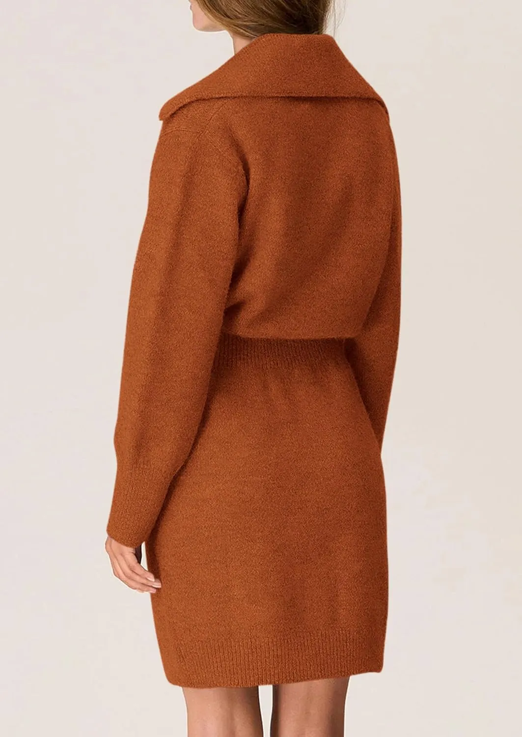 PRETTYGARDEN Sweater Dresses for Women 2025 Trendy Long Sleeve Button Down Short Spring Dress