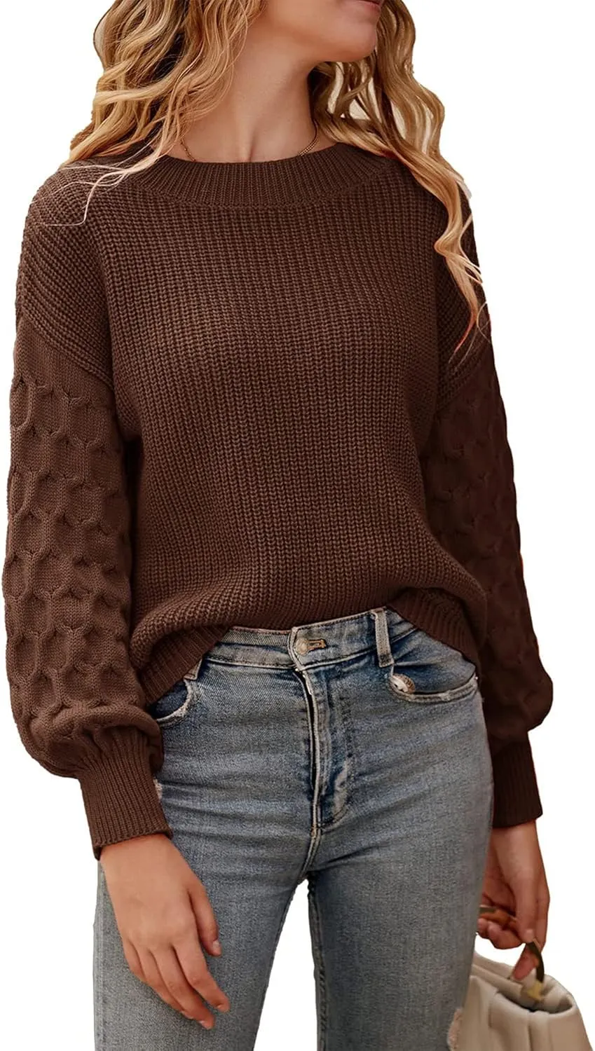 PRETTYGARDEN Women's 2025 Winter Pullover Sweater Casual Long Sleeve Crewneck Loose Chunky Knit Jumper Tops Blouse