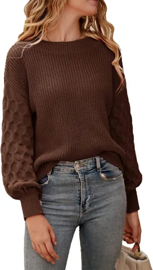 PRETTYGARDEN Women's 2025 Winter Pullover Sweater Casual Long Sleeve Crewneck Loose Chunky Knit Jumper Tops Blouse