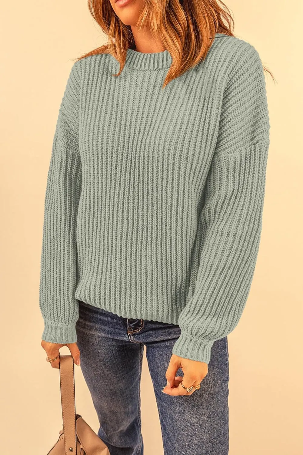 PRETTYGARDEN Women's Fashion Sweater Long Sleeve Casual Ribbed Knit Winter Clothes Pullover Sweaters Blouse Top