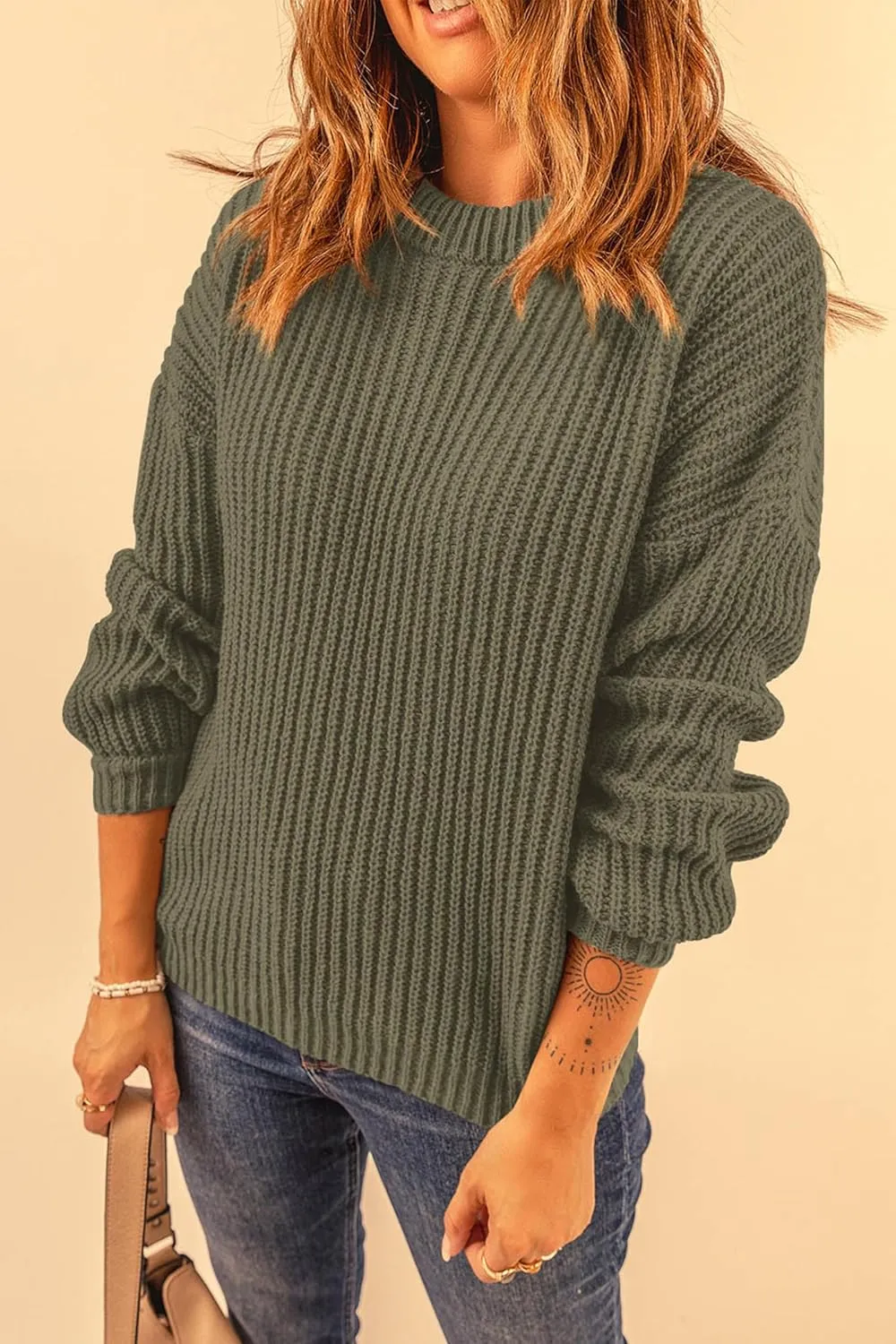 PRETTYGARDEN Women's Fashion Sweater Long Sleeve Casual Ribbed Knit Winter Clothes Pullover Sweaters Blouse Top