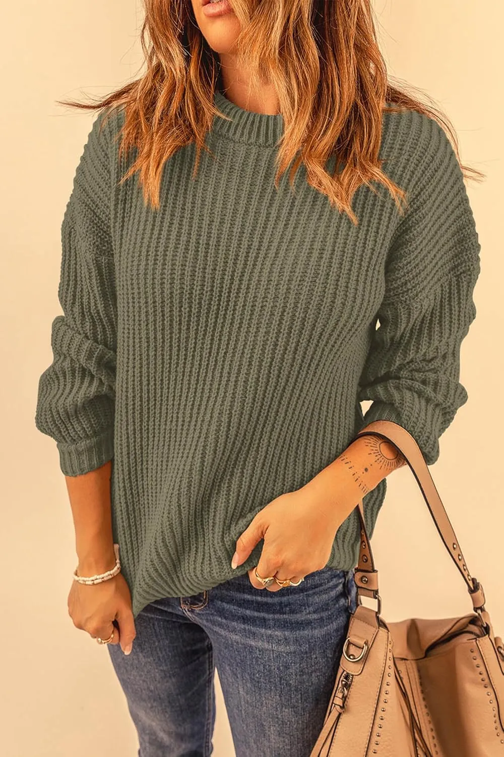 PRETTYGARDEN Women's Fashion Sweater Long Sleeve Casual Ribbed Knit Winter Clothes Pullover Sweaters Blouse Top