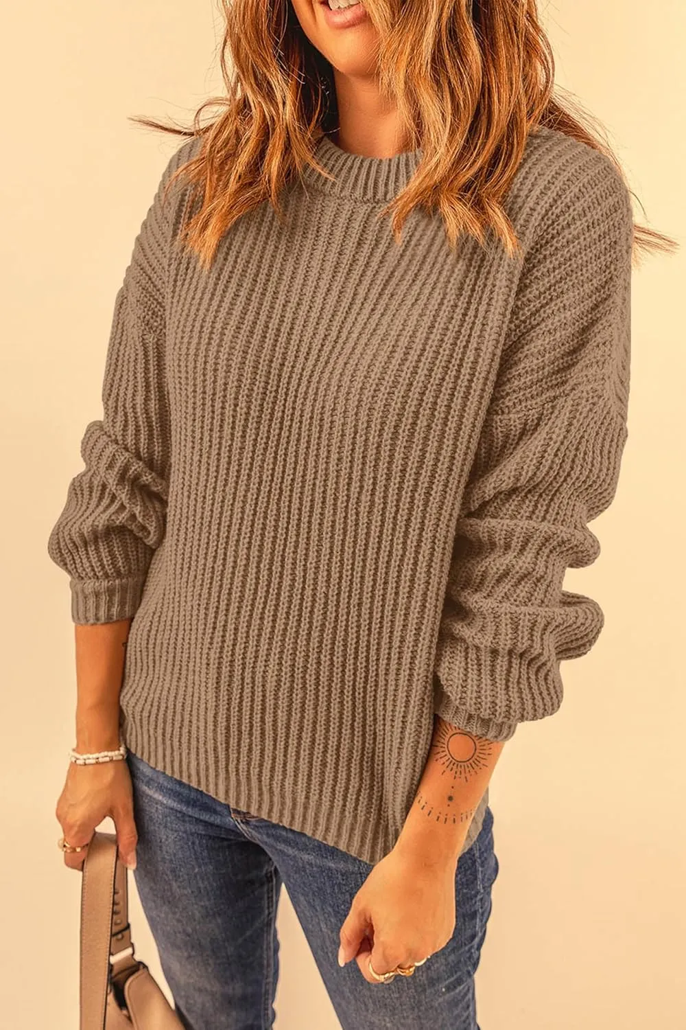 PRETTYGARDEN Women's Fashion Sweater Long Sleeve Casual Ribbed Knit Winter Clothes Pullover Sweaters Blouse Top